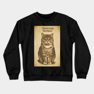 American Shorthair Cat Vintage Wall Art Crewneck Sweatshirt